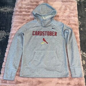 Nike Therma Fit Men's Gray Pullover Hoodie Long Sleeve CARDSTOBER S MLPB 2015